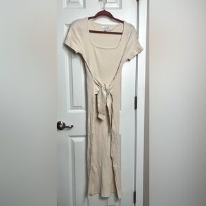 Topshop Ribbed Belted Column Dress NWOT